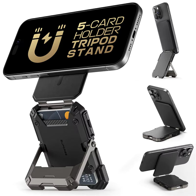 MagSafe 2-in-1 Magnetic Phone Stand Wallet – Adjustable Tripod